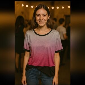 Maurices Ombre Sparkle Dolman Top- Size Medium